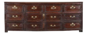 Large Antique English Vernacular Oak Dresser Base, 1790