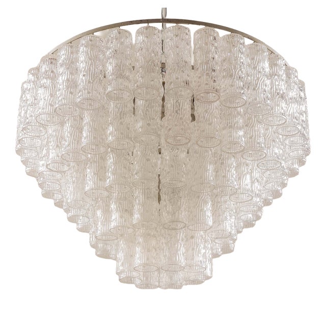 Italian Murano Glass Chandelier attributed to Venini, 1970s For Sale