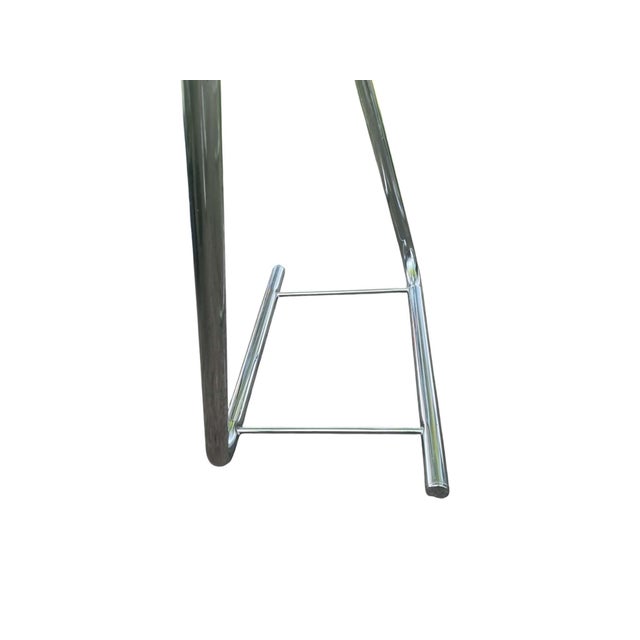Glass 1970's Chrome Paperclip Tubular Tresles With Glass Top Table For Sale - Image 7 of 14