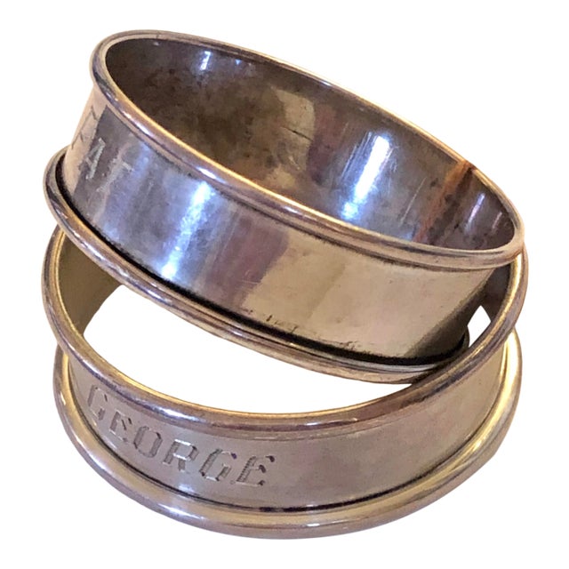 Pair of Sterling Napkin Rings For Sale