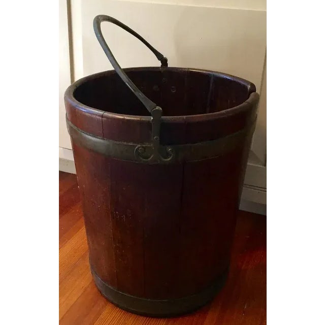 Wood 1790 English George III Period Mahogany Bucket with Brass Banding & Handle For Sale - Image 7 of 11