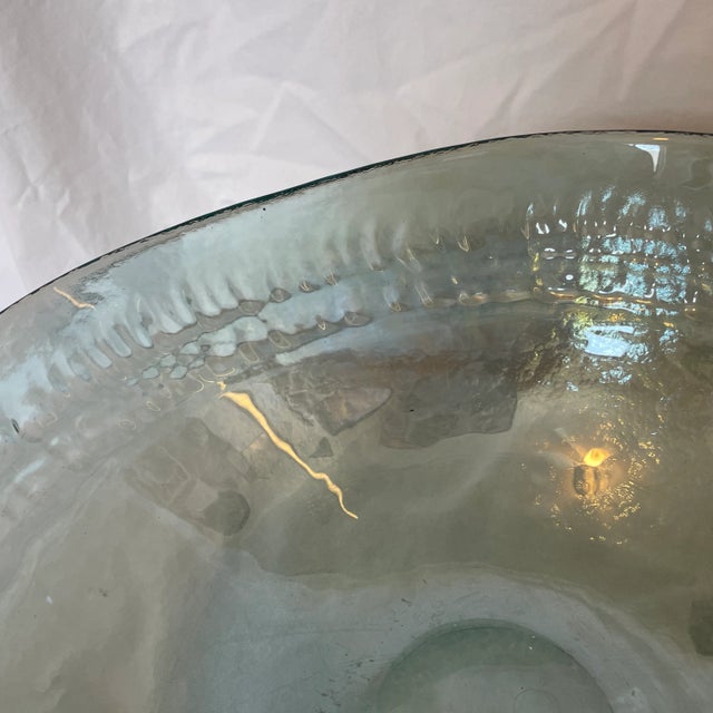 Blue 1960s Yalos Casa Murano Blue Sky Iridescent Glass Bowl For Sale - Image 8 of 11