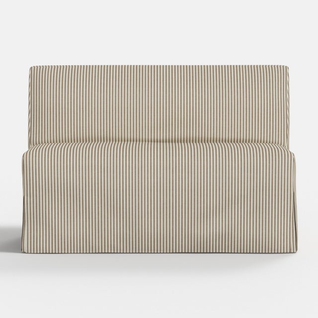 Not Yet Made - Made To Order Slipcover for Stoffer Home x Cloth & Company for Lindy Slipcover Dining Banquette in Jane Stripe Burlap For Sale - Image 5 of 7