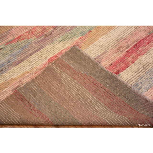 Red Artistic Colorful Modern Abstract Contemporary Room Size Area Rug For Sale - Image 8 of 8