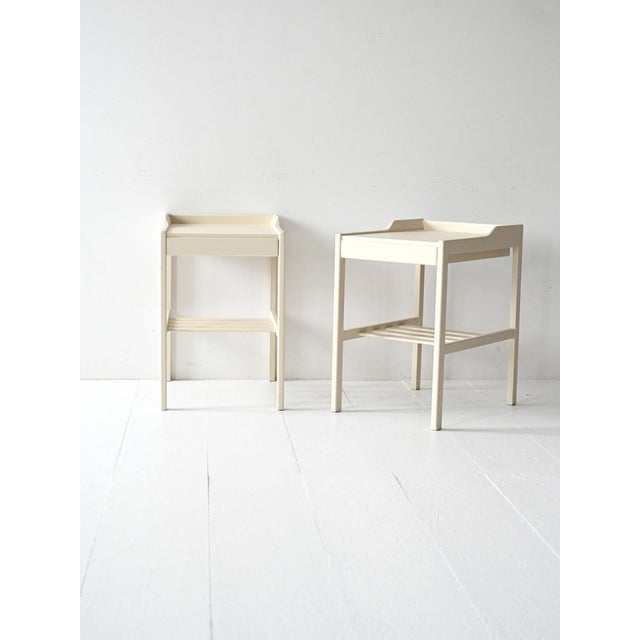 Scandinavian White Bedside Tables, 1950s, Set of 2 For Sale - Image 10 of 10