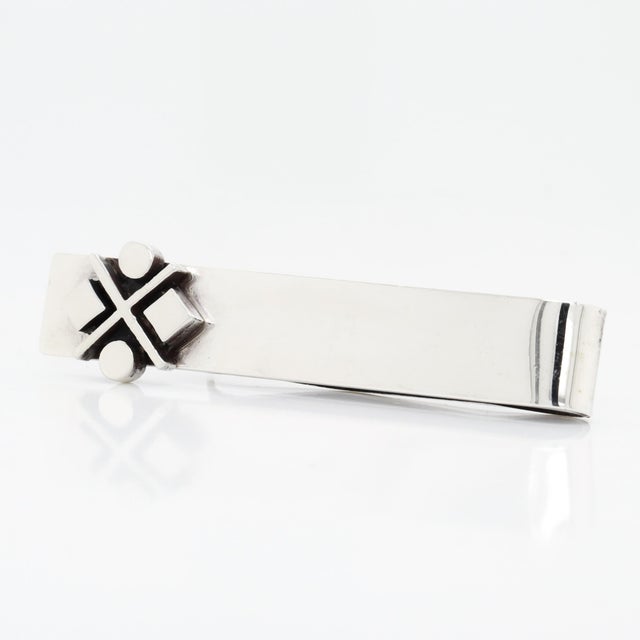 Paul Lobel Vintage Mid-Century Modernist Paul Lobel Sterling Silver Tie Clip or Money Clip For Sale - Image 4 of 11