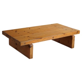 Mid-Century Rectangular Pine Coffee Table attributed to Roland Wilhelmsson, Ågasta, 1969 For Sale