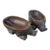 1970s Pair of Wooden Hand Carved Pig Catchalls For Sale