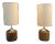 1970s Cork & Chrome Lamps Laurel Lighting With Shades - a Pair With Original Shades For Sale