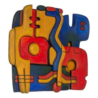 Cobra Art Wall Sculpture in Painted Wood from Le Corbusier, France, 1970s For Sale