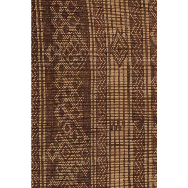 Vintage Tuareg Mat, Camel Beige-Brown With Tribal Geometric Motifs - Rug & Kilim For Sale In New York - Image 6 of 8