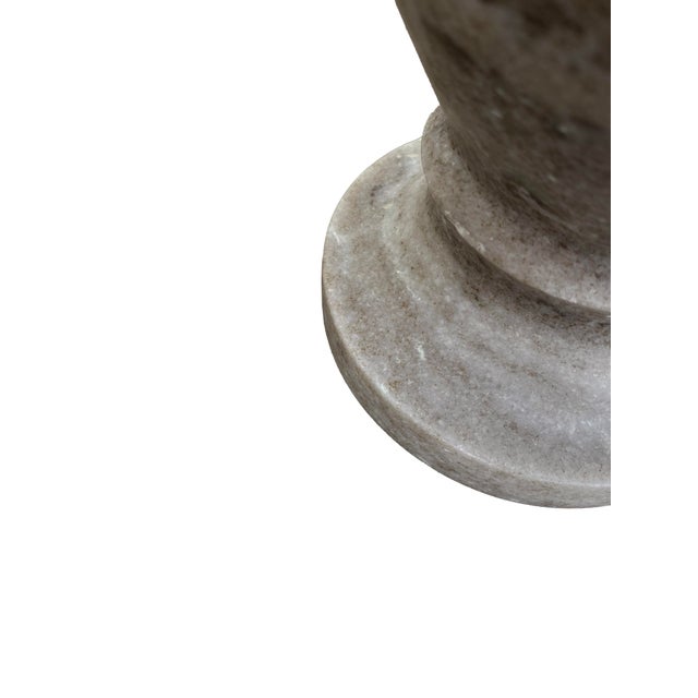 Stone Marble Vase With Beautiful Greige Tones For Sale - Image 7 of 8