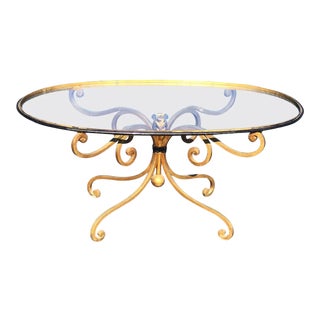 French Style Oval Iron Coffee Table For Sale