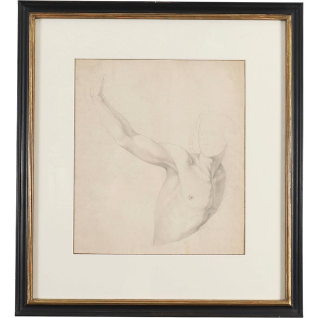 After Raphael, Figural Nude Study, Late 19th Century, Antique Drawing on Paper For Sale