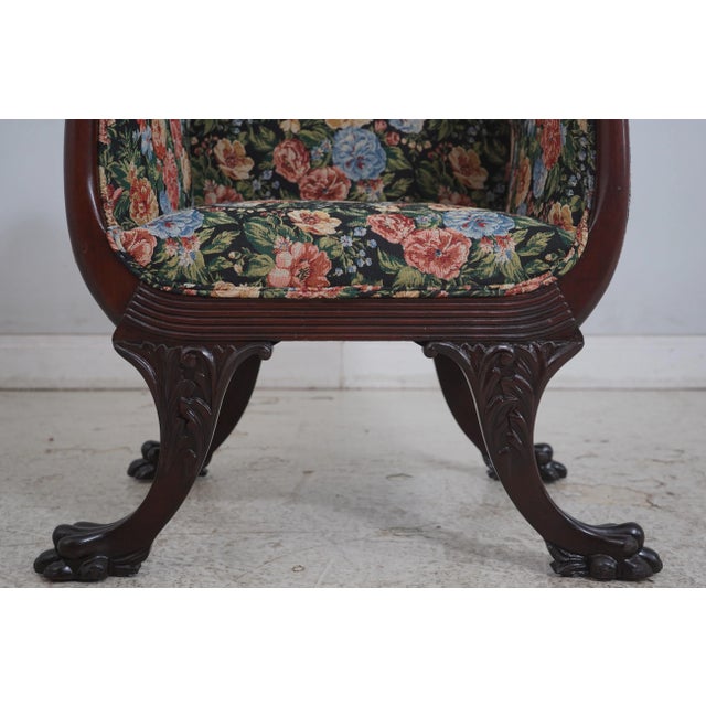 Brown Antique American Empire Clawfoot Mahogany Chair For Sale - Image 8 of 18