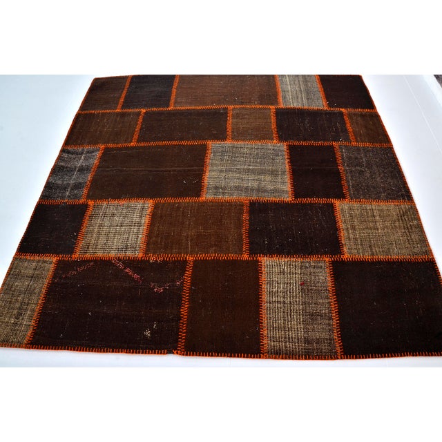 1960s 1960s Turkish Handmade Goathiar Wool Kilim Rug For Sale - Image 5 of 10
