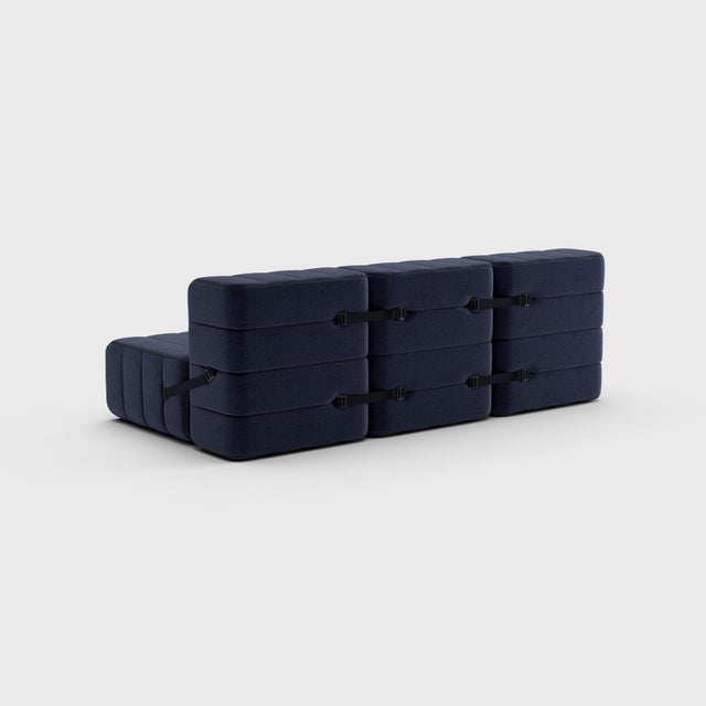 Contemporary Curt Modular Set - Flexible 3-Seater - Dama - 0048 (Dark Blue) by Ambivalenz, Set of 6 For Sale - Image 3 of 5