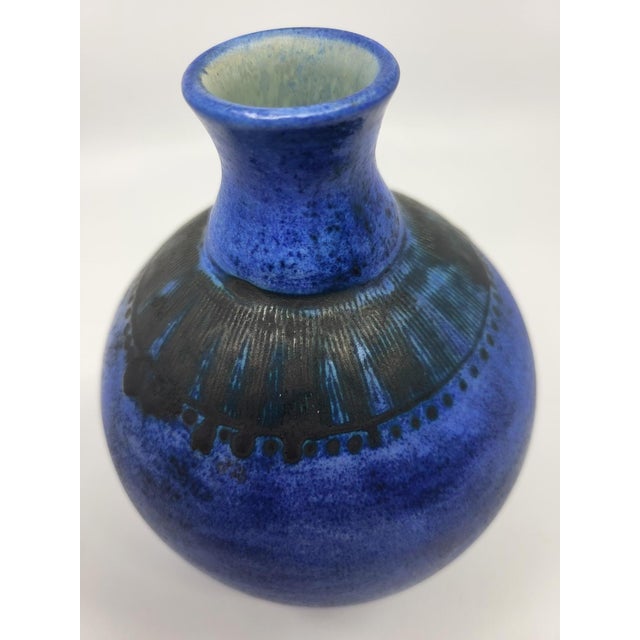 Vase in Blue Ceramic by Jacques Blin, France, 1970s For Sale - Image 5 of 8