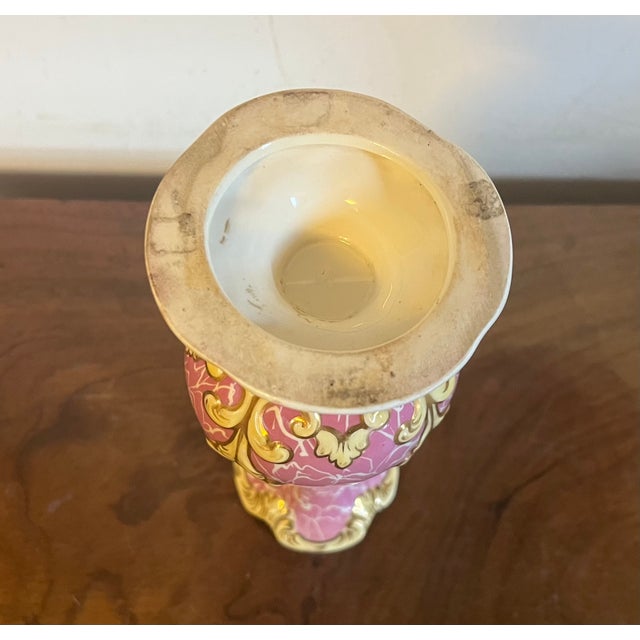 Antique Early 19th Century English Regency Pink Porcelain Baluster Vase in the French Louis XVI Taste For Sale - Image 9 of 11