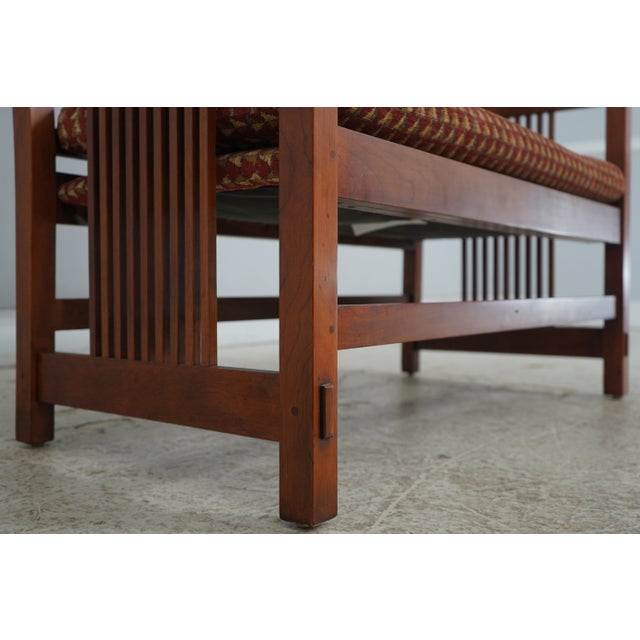 Stickley Mission Cherry Spindle Back Settee For Sale - Image 9 of 18