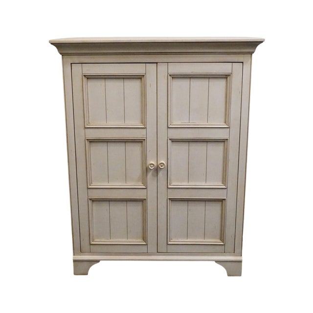Contemporary Ethan Allen New Country Collection 46" Media Armoire / Entertainment Cabinet 33-9810 - 610 Cotton Finish For Sale - Image 3 of 18