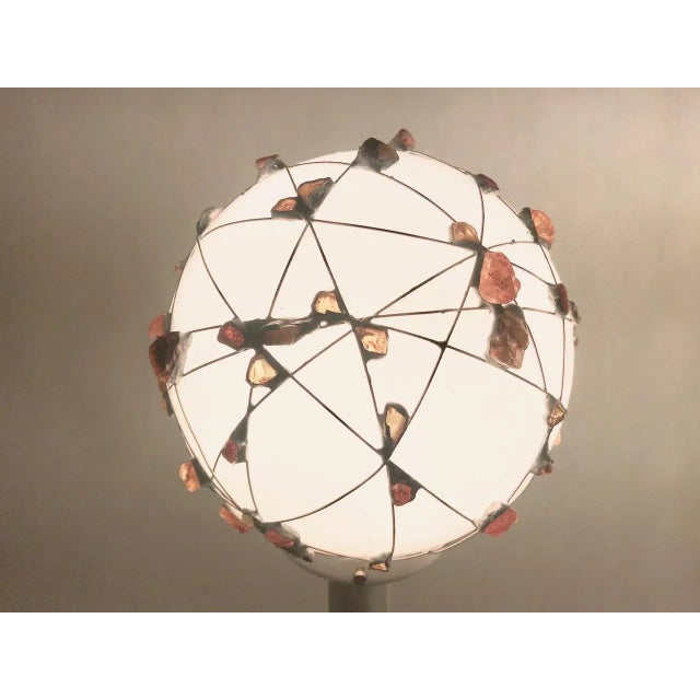 Gemstone Vintage Danish Table Lamp with Handcrafted Amber Decoration from Jørgen Mørup, 1970s For Sale - Image 7 of 11