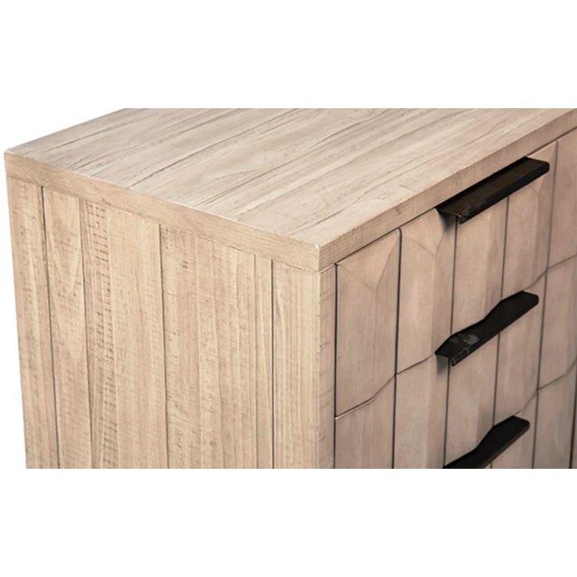 2020s Grey Wash Deco Bedside Cabinet For Sale - Image 5 of 6