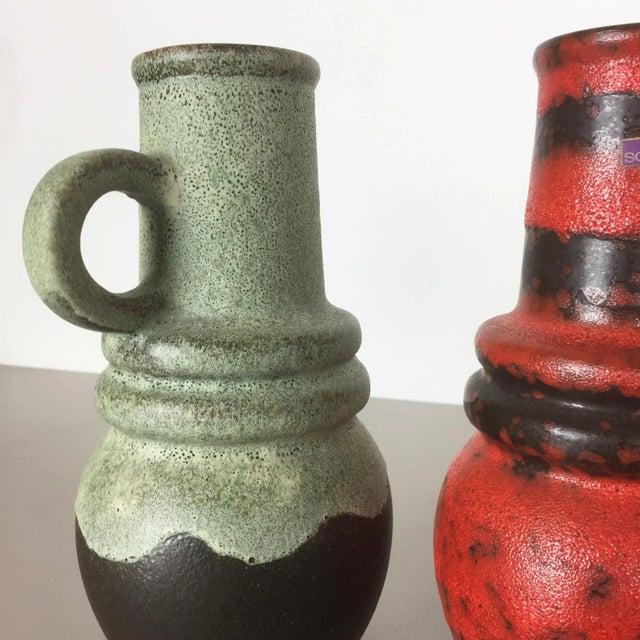 Vintage Fat Lava Vienna Vases from Scheurich, 1970s, Set of 3 For Sale - Image 6 of 14