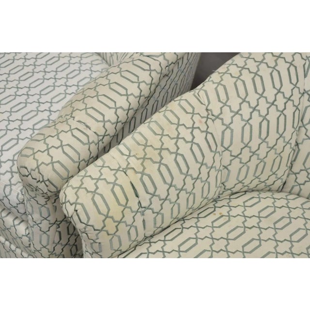 Sherrill Seafoam Green & Off White Swivel Rocker Barrel Back Club Chairs - Pair For Sale In Philadelphia - Image 6 of 12