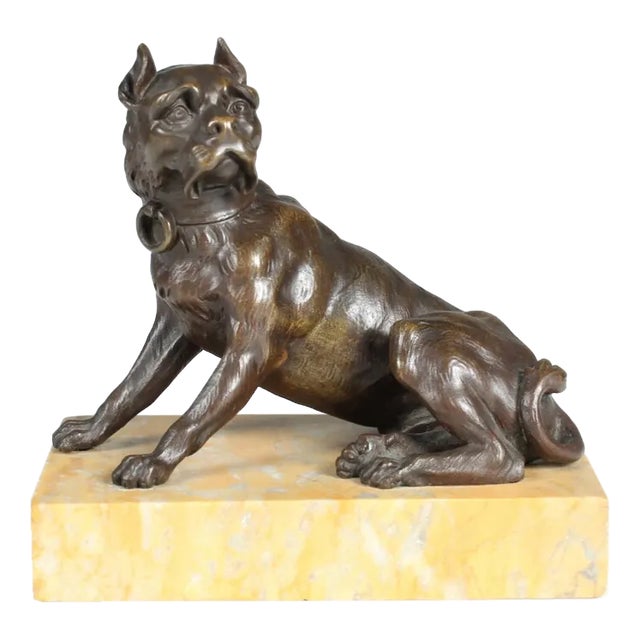Antique Bronze Bulldog, Late 19th Century For Sale
