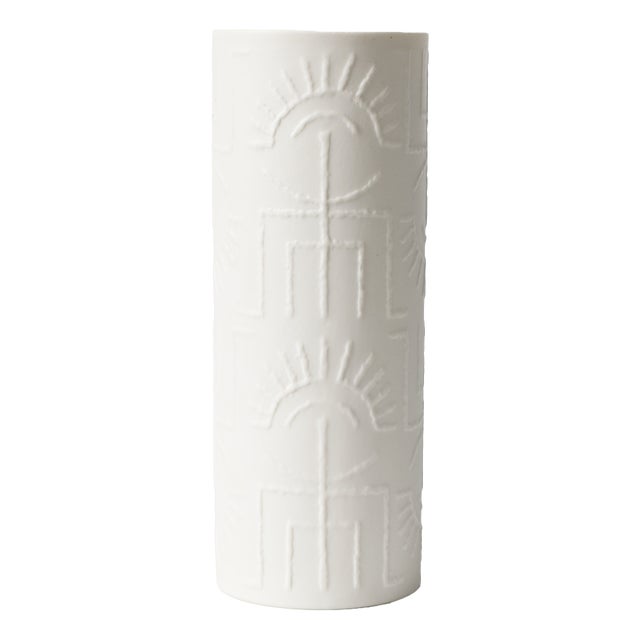 White Bisque Porcelain Vase by Cuno Fischer for Rosenthal, 1960s For Sale