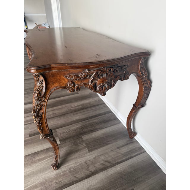 French Provincial Vintage French Provincial Louis XV Desk For Sale - Image 3 of 8