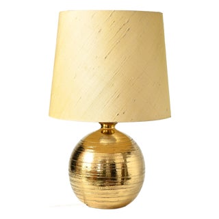 Ball-Shaped Gold Ceramic Table Lamp by Aldo Londi for Bitossi, 1970s For Sale
