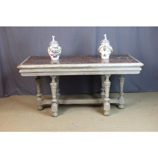 19th Century Console Table with Marble TOp, 1890s For Sale - Image 10 of 13