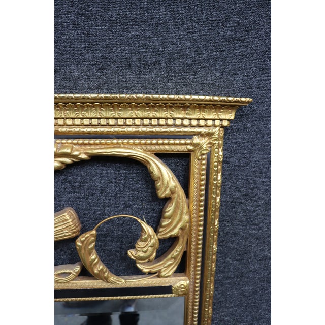 Mid 20th Century Louis XVI Style Gilt Mirror With Crossed Rifles Motif For Sale - Image 5 of 12