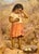 Late 19th Century Alice Coutts –Young Native American Pomo Girl W/Her Chicks-19th C. Oil Painting For Sale - Image 5 of 13