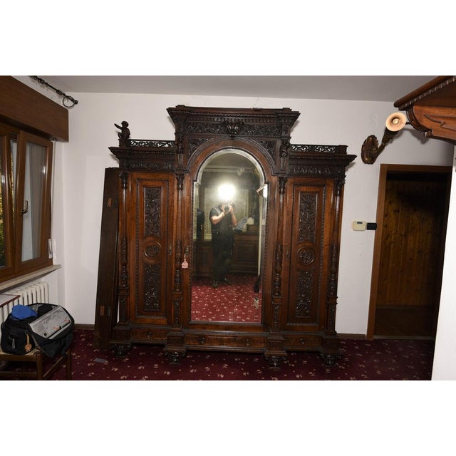 Carved Walnut Cabinet from Sellerio Giuseppe Milano For Sale - Image 4 of 18