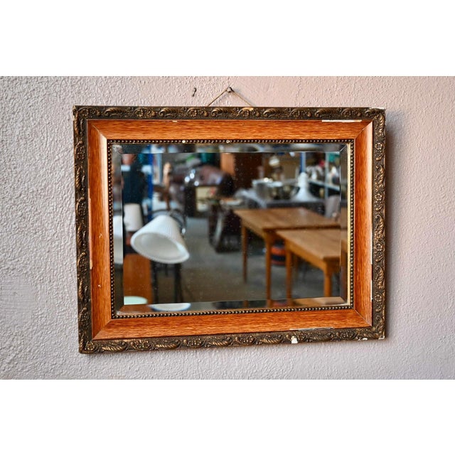 Gold Vintage Bohemian Beveled Wall Mirror, France, 1940s For Sale - Image 8 of 8