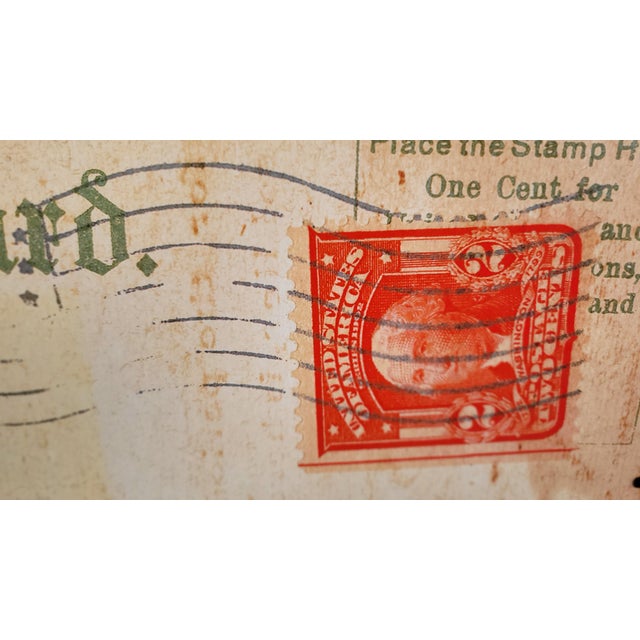 Mid 20th Century Post Card Poster on Wood For Sale - Image 4 of 8