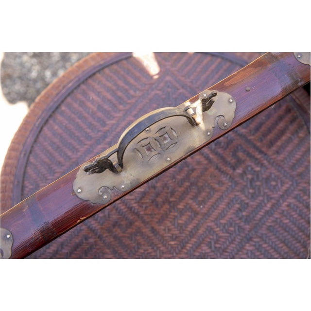 Antique Chinese Woven Bamboo Wedding Basket For Sale - Image 13 of 14