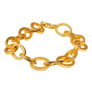 Bold Links Gold Chunky Adjustable Bracelet For Sale