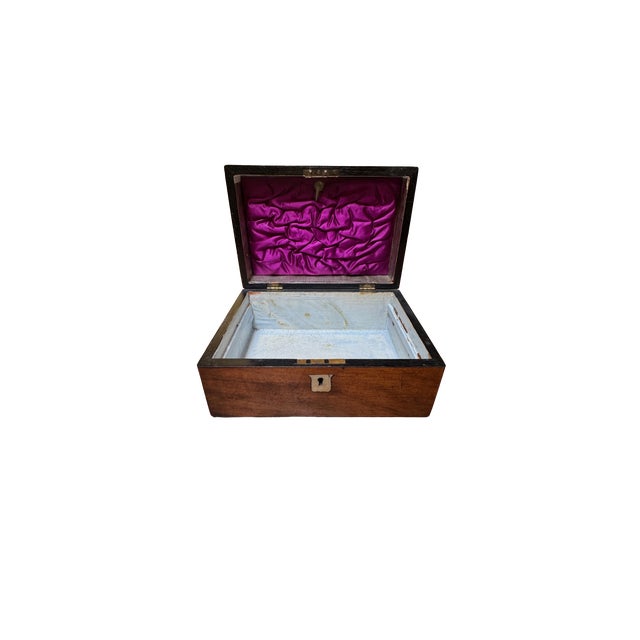Brown Late 19th Century Victorian Rosewood Box With Mother of Pearl Inlay For Sale - Image 8 of 11