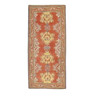 Antique Zabihi Collection Oushak Small Runner - 3'1" x 6'4" For Sale