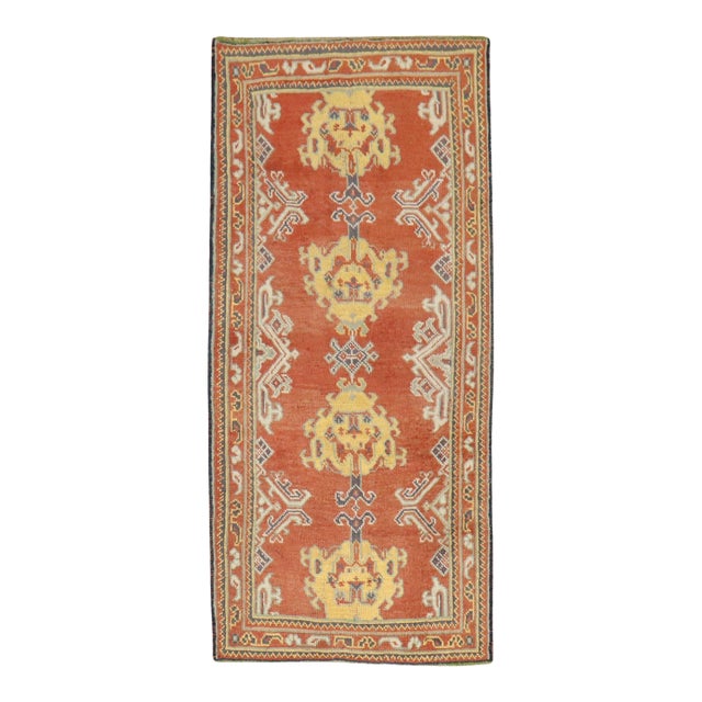 Antique Zabihi Collection Oushak Small Runner - 3'1" x 6'4" For Sale