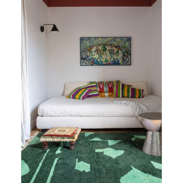 2020s Green Contemporary Moroccan Wool Rug - 9.8 X 8 Ft For Sale - Image 5 of 6