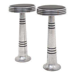 Chrome Swivel Stools, 1950s - Set of 2 For Sale