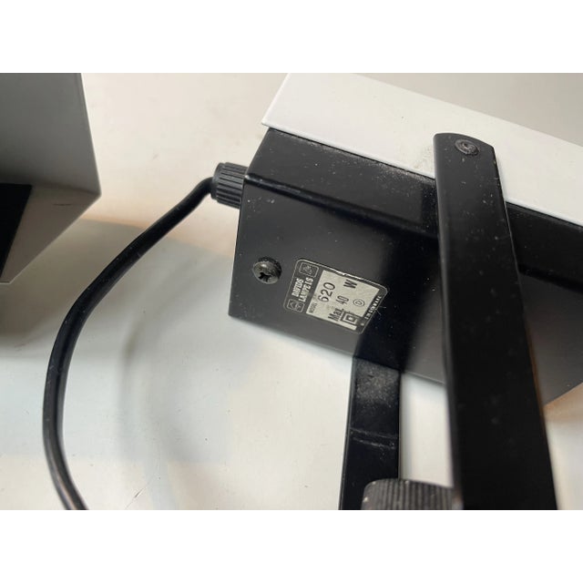 1970s Vintage Danish Pop Art Wall Lamps in Black & White Steel by Davis Lampe, 1970s, Set of 2 For Sale - Image 5 of 8