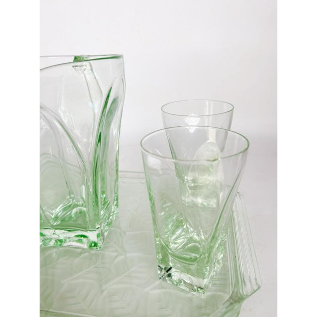 1940s Glass Set Tray, France, 1940, Set of 6 For Sale - Image 5 of 11