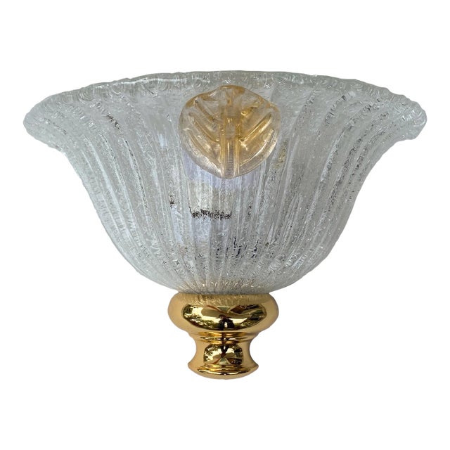Murano Gold and Transparent Wall Light, 1970 For Sale