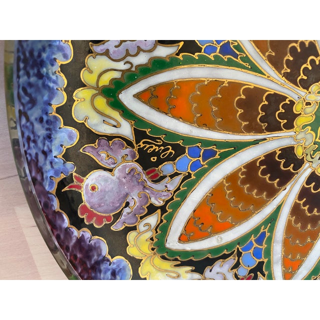 Amethyst Mid-Century Spanish Enameled Glass Moser-Like Dish Bowl by José Cire Royo For Sale - Image 8 of 10